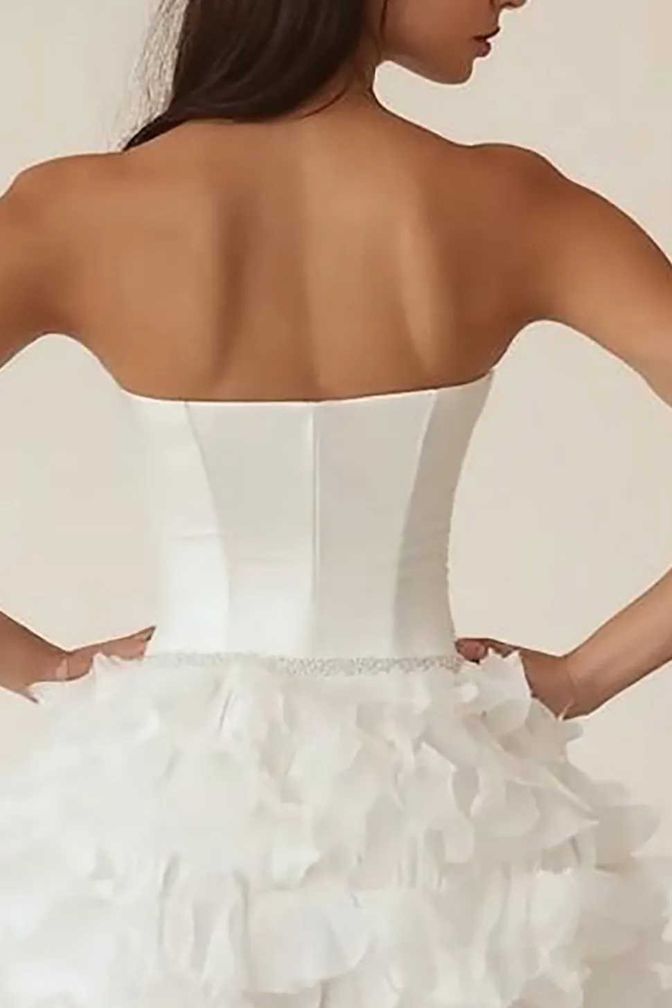Decote Em Coração Linha-A Cetim Curto/Mini Vestidinho Branco