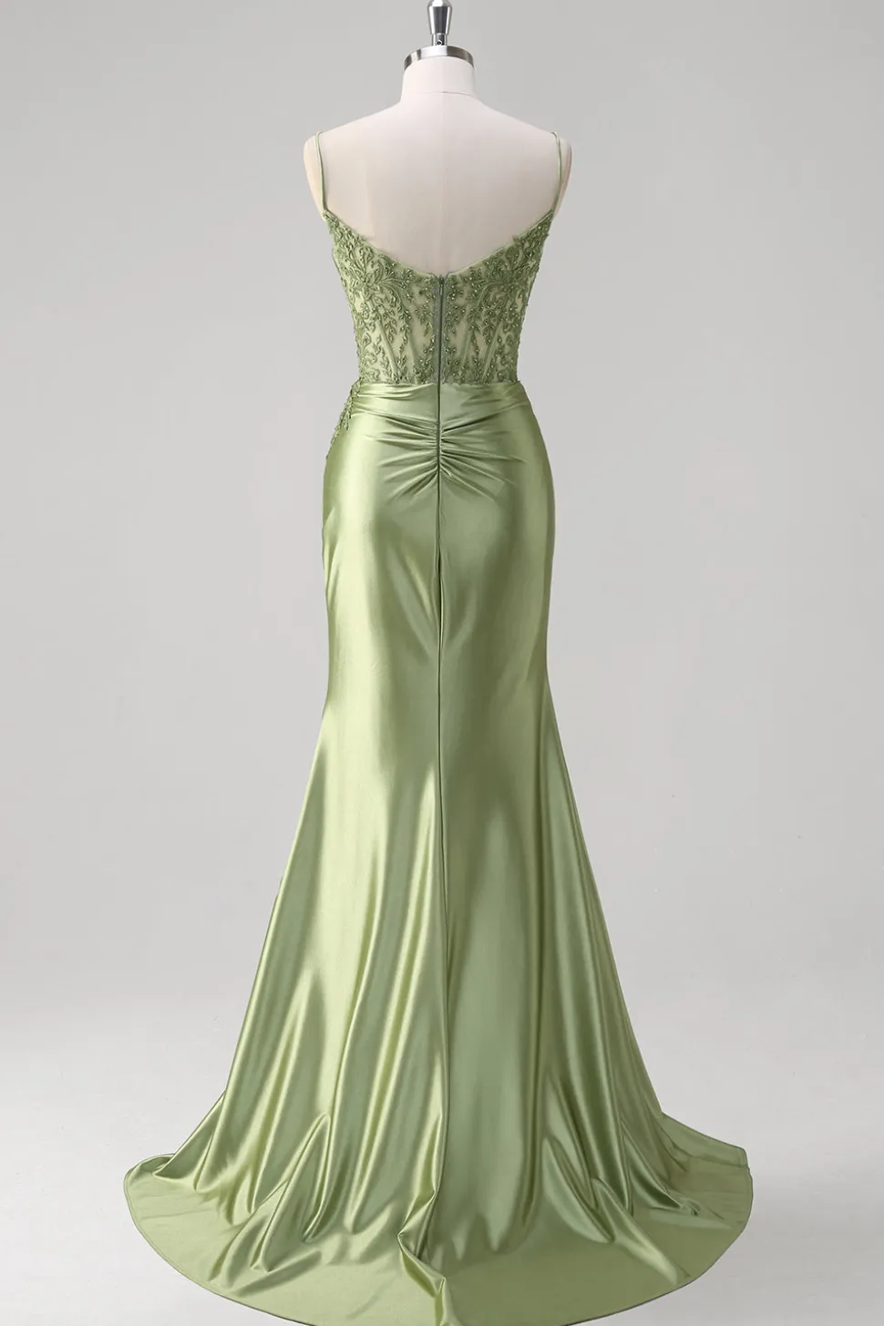 Decote em V Verde Trompete/sereia Espartilho Vestido De Baile