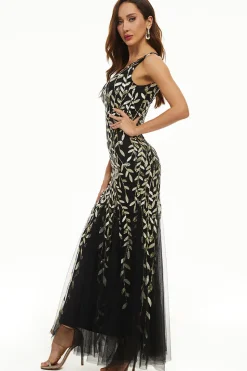 Deixa lantejoulas Tulle Longo vestido formal