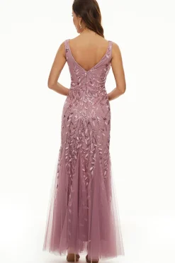 Deixa lantejoulas Tulle Longo vestido formal