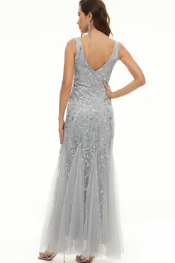 Deixa lantejoulas Tulle Longo vestido formal