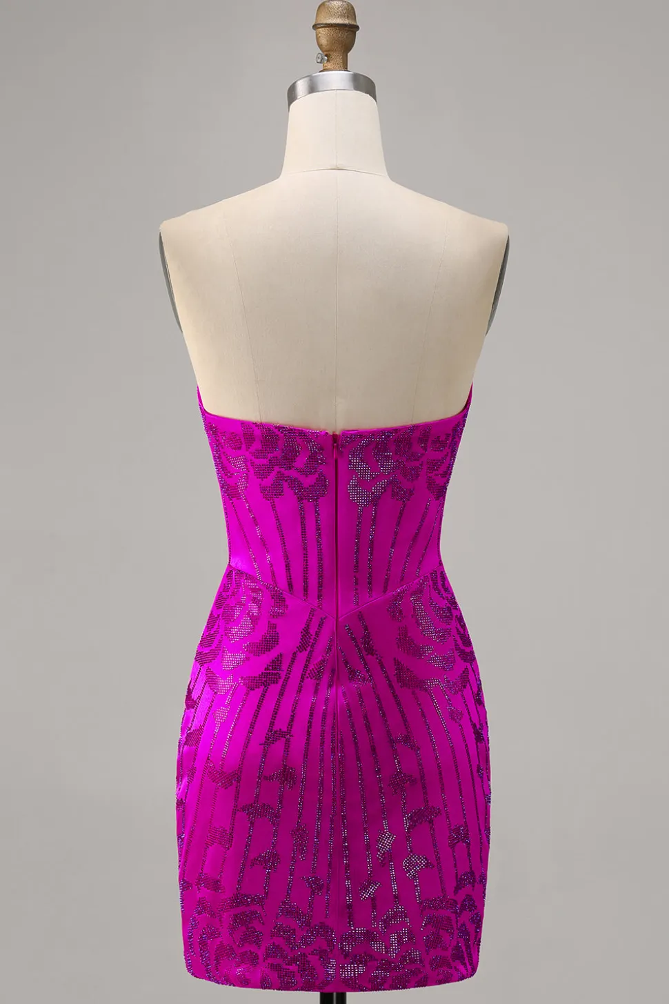 Direto Fuchsia Espartilho Bodycon Mini Vestido Cocktail