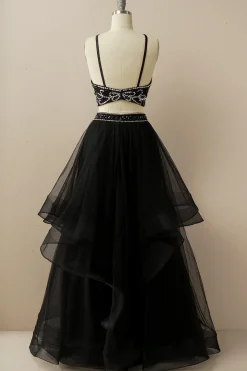 Duas peças Halter Beaded Vestido de baile