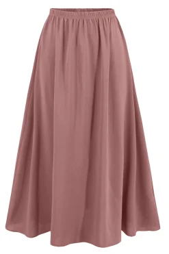 Dusty Rose A-Line Tiered Chiffon Vestido de festa longo com mangas compridas