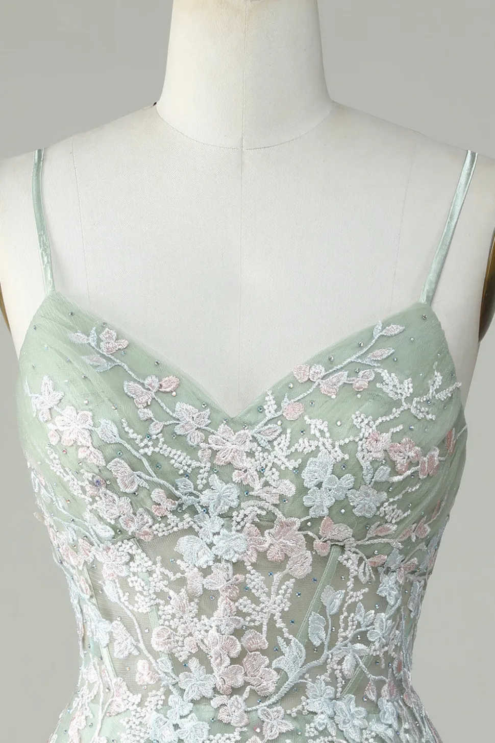Dusty Sage Esparguete Correias Homecoming Vestido Com Criss Cross Back