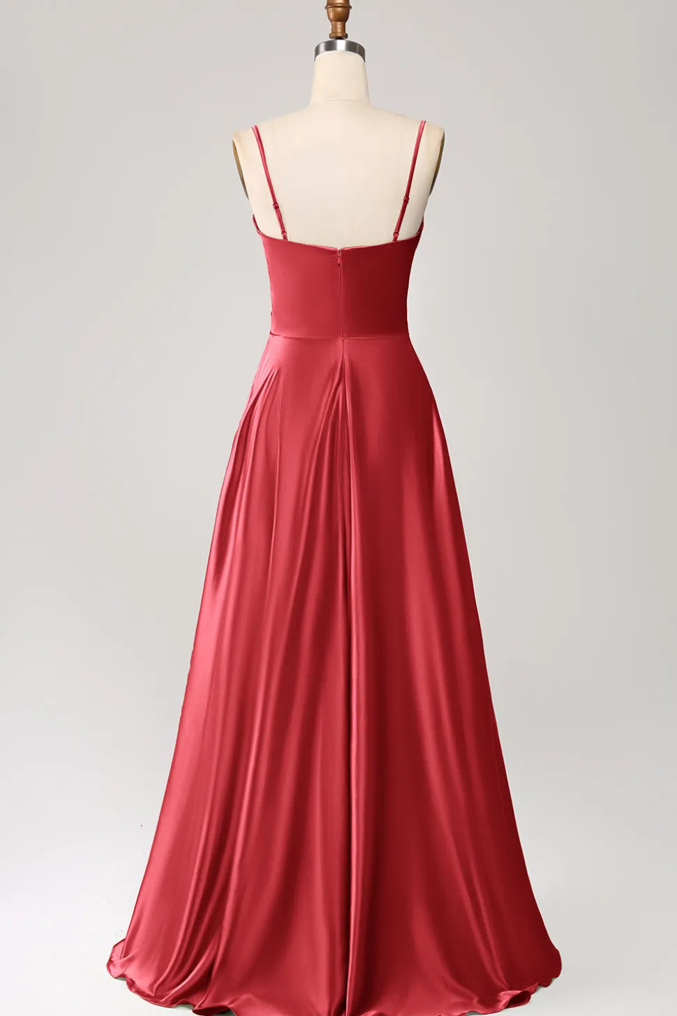 Dusty Sage Uma Linha Cowl Neck Cetim Long Prom Dress com pregas
