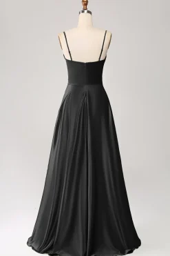 Dusty Sage Uma Linha Cowl Neck Cetim Long Prom Dress com pregas