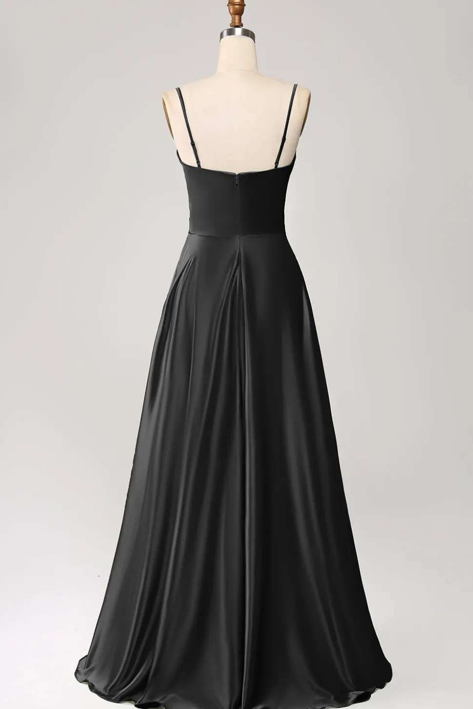 Dusty Sage Uma Linha Cowl Neck Cetim Long Prom Dress com pregas