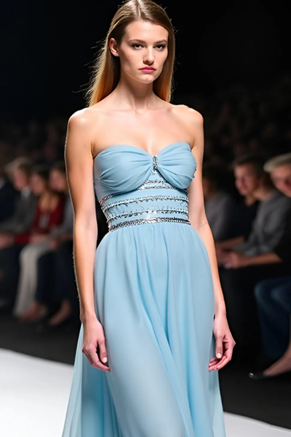 Elegante A Line Sweetheart Ruched Vestido de Gala Azul Cinza