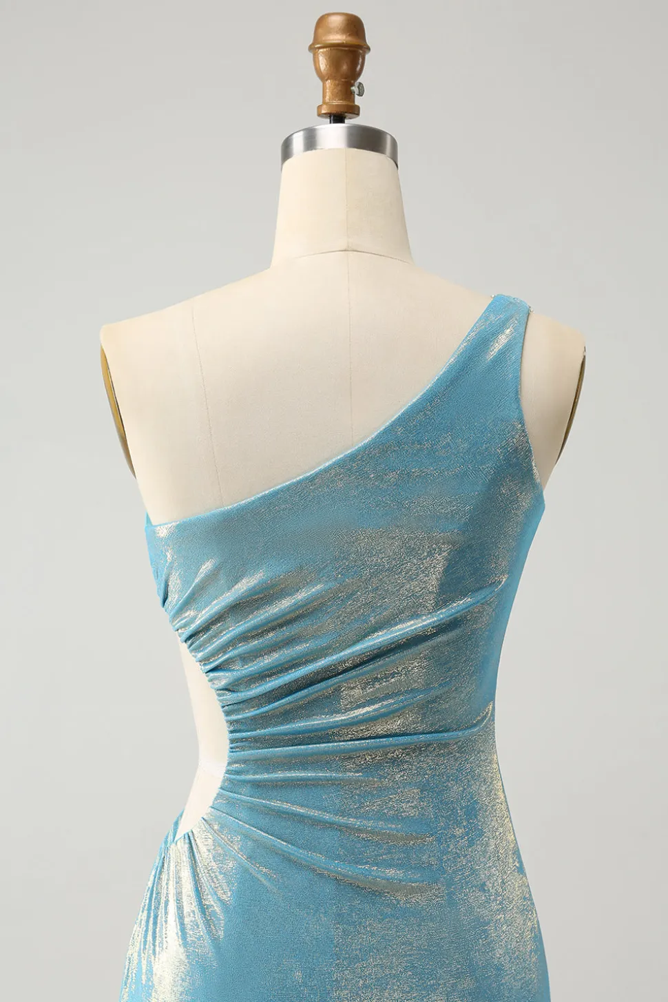 Elegante amarelo bodycon um ombro curto homecoming vestido com oco para fora