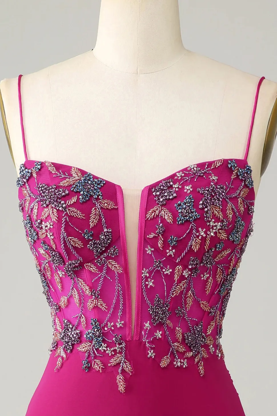 Elegante Bodycon Esparguete Correias Fuchsia Short Homecoming Dress com frisos