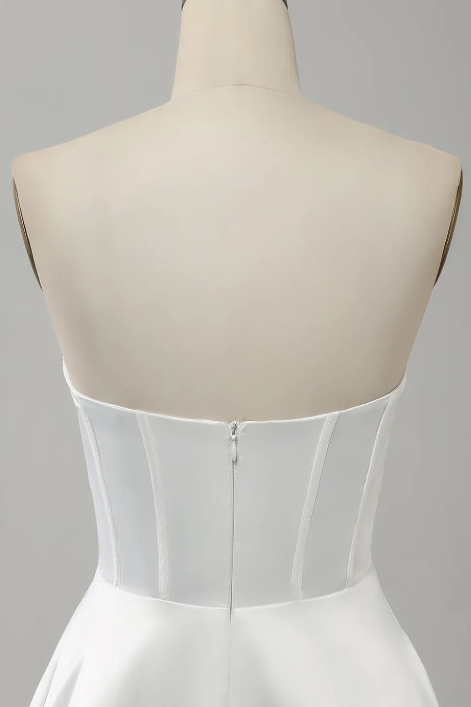 Elegante branco uma linha sem alças plissado varredura trem vestido de noiva com split