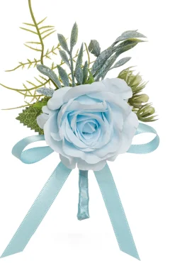 Elegante Corsage de pulso de baile de pérola azul para festa de casamento