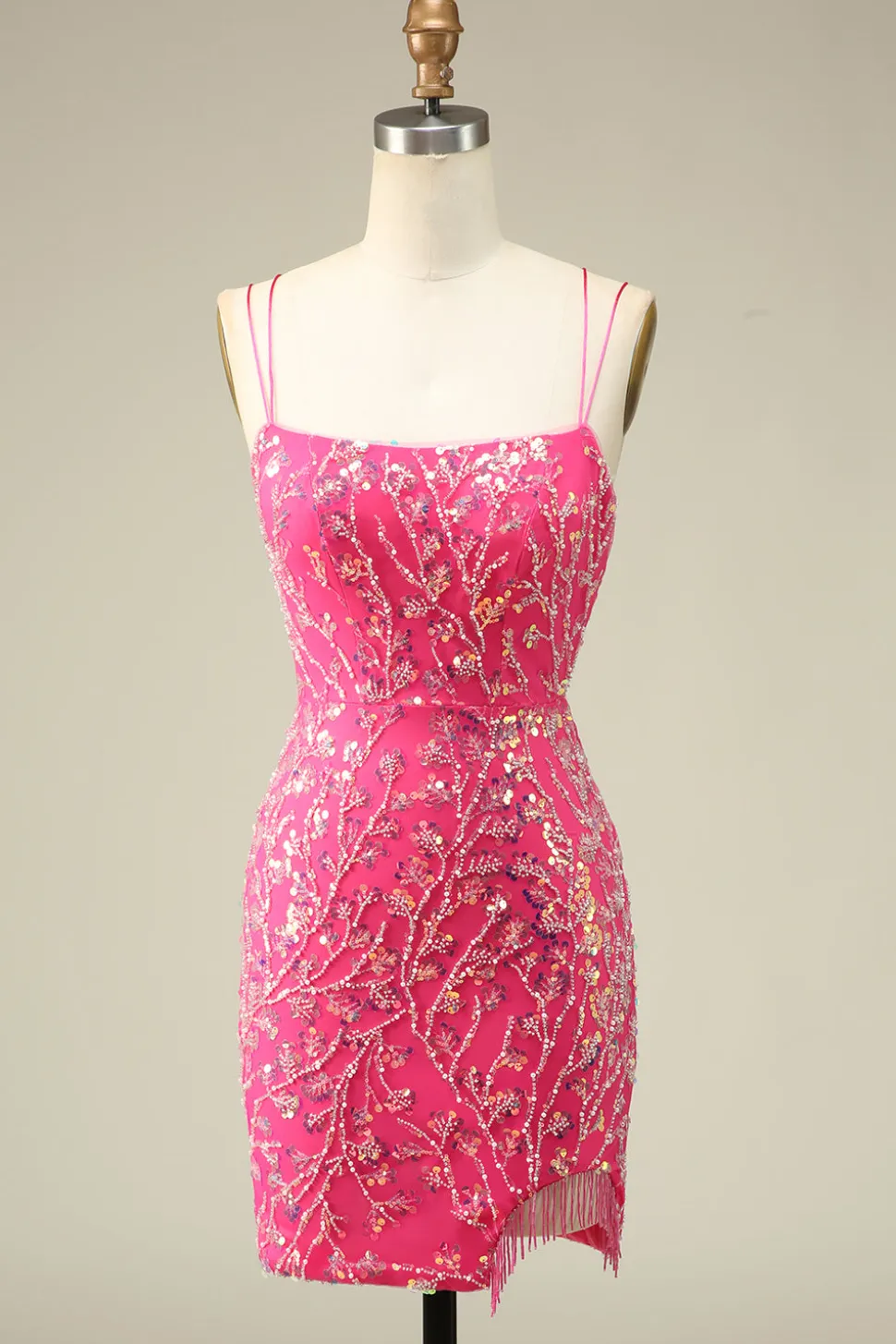 Elegante Corset Back Bodycon Homecoming Vestido Com Tassel