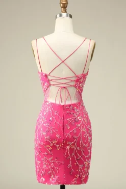Elegante Corset Back Bodycon Homecoming Vestido Com Tassel