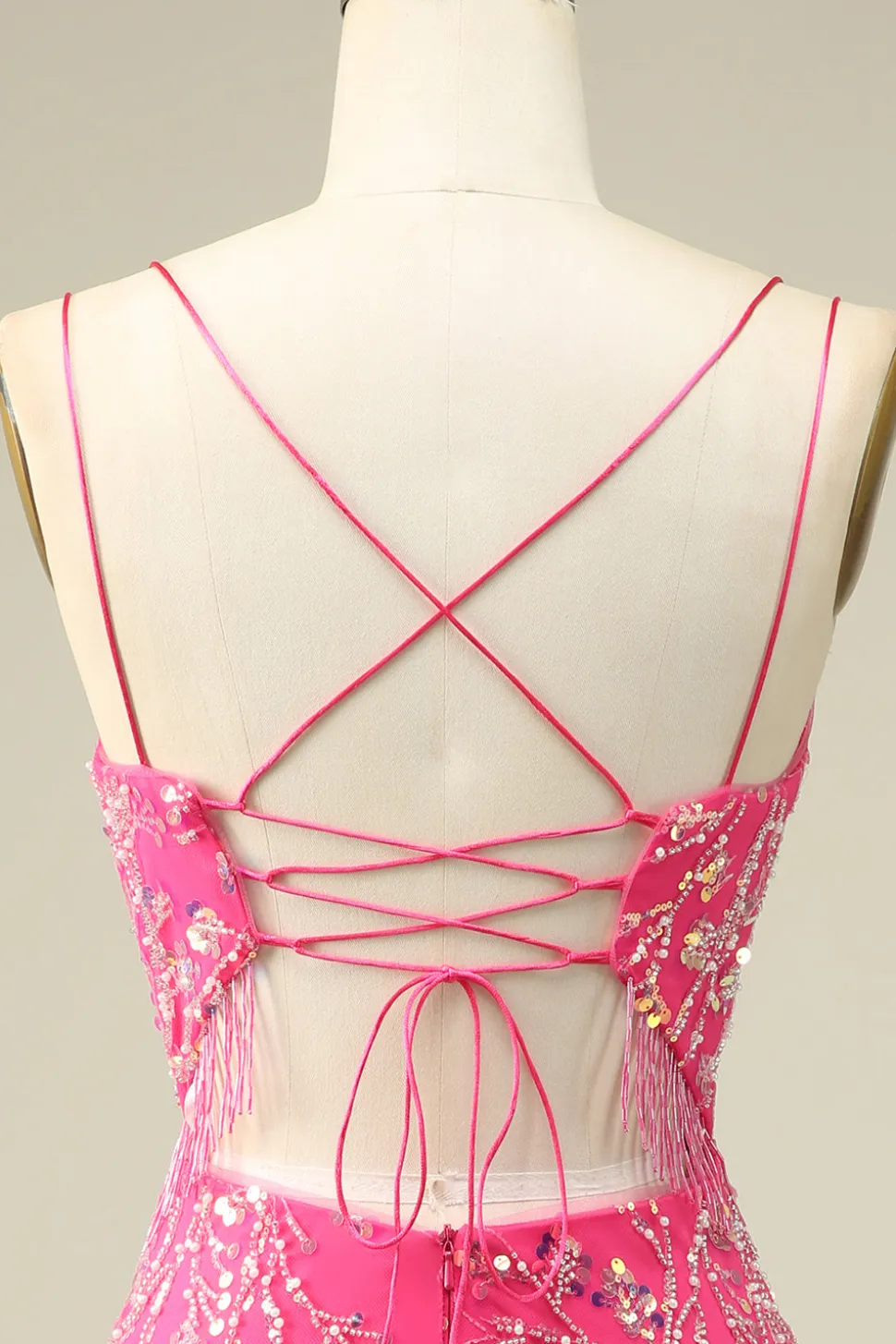 Elegante Corset Back Bodycon Homecoming Vestido Com Tassel
