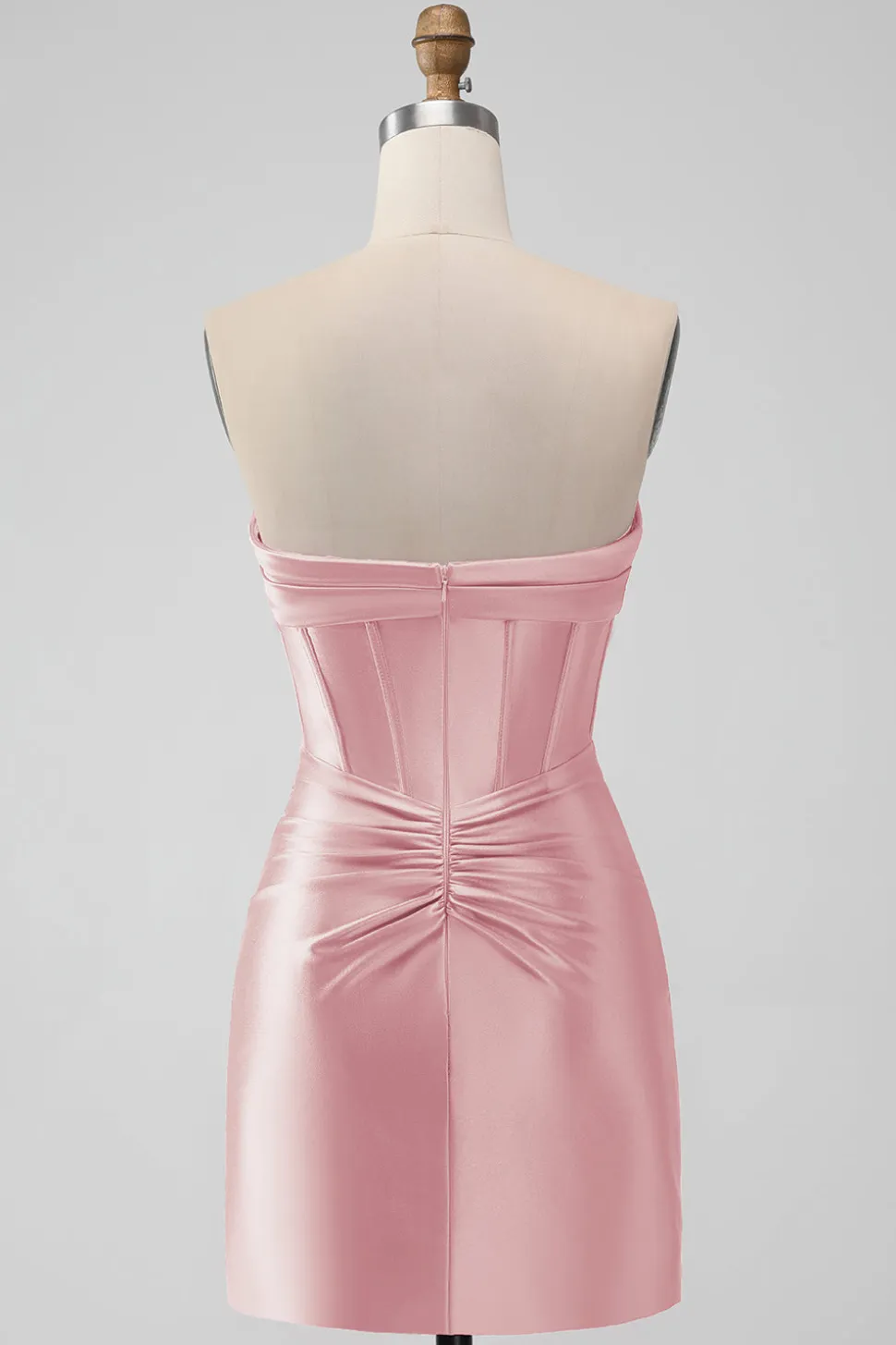 Elegante Fuchsia Bodycon Querida Cetim Corset Short Homecoming Dress