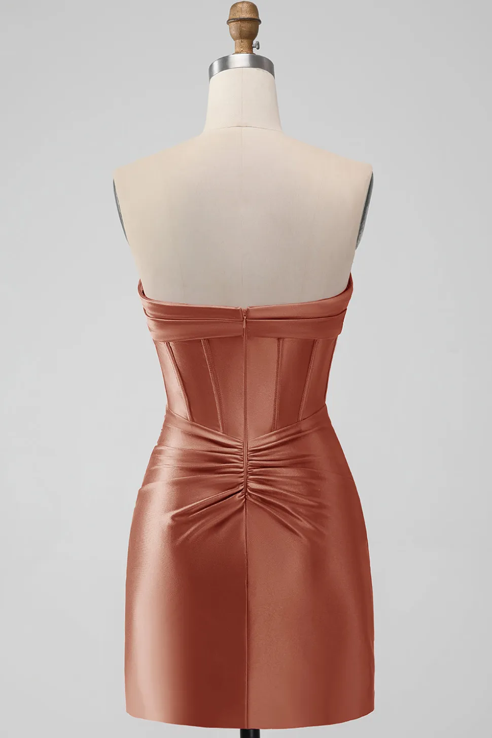 Elegante Fuchsia Bodycon Querida Cetim Corset Short Homecoming Dress