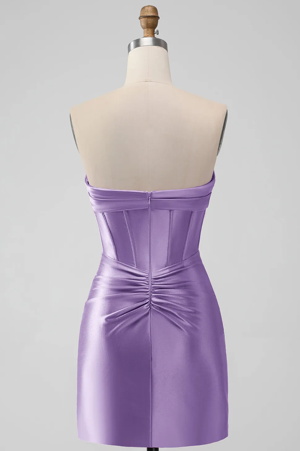 Elegante Fuchsia Bodycon Querida Cetim Corset Short Homecoming Dress