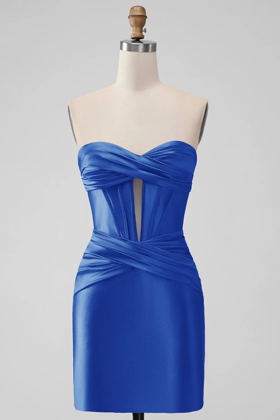 Elegante Fuchsia Bodycon Querida Cetim Corset Short Homecoming Dress