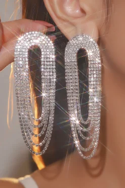 Elegante Gradiente Cor Tassel Brincos Grandes