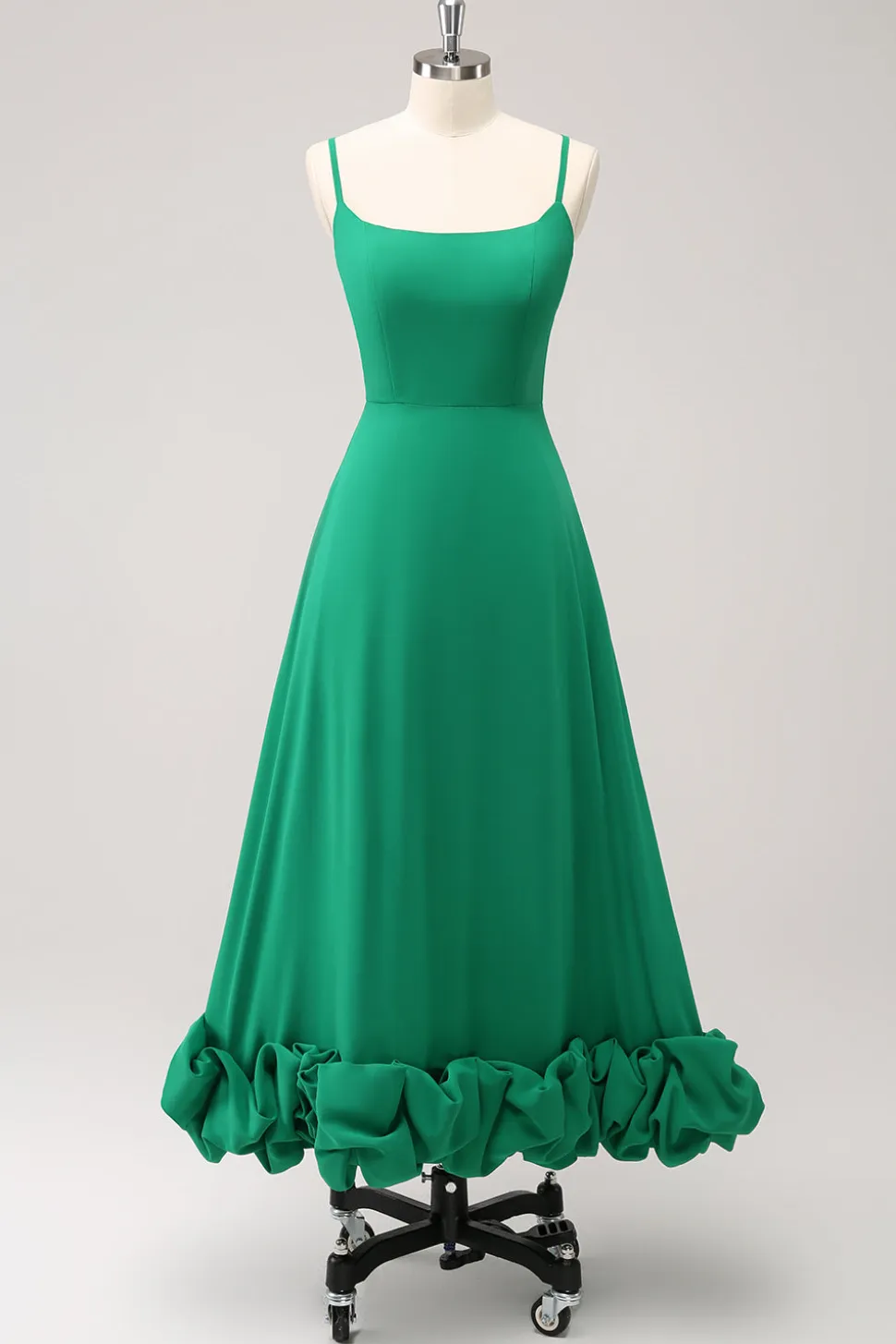 Elegante Verde Uma Linha Esparguete Correias Vestido Madrinha