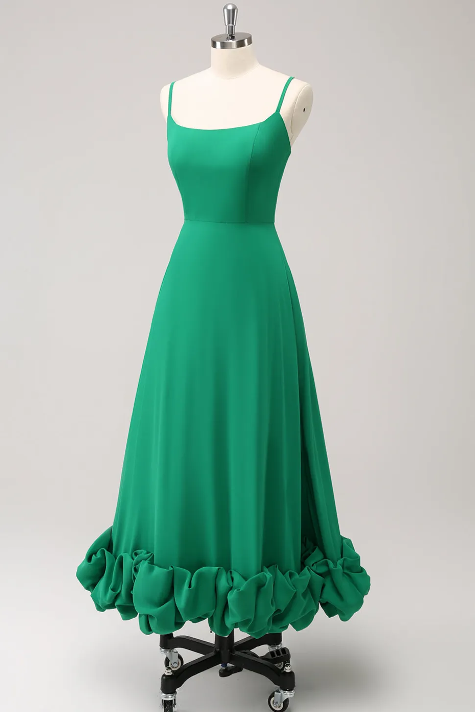 Elegante Verde Uma Linha Esparguete Correias Vestido Madrinha