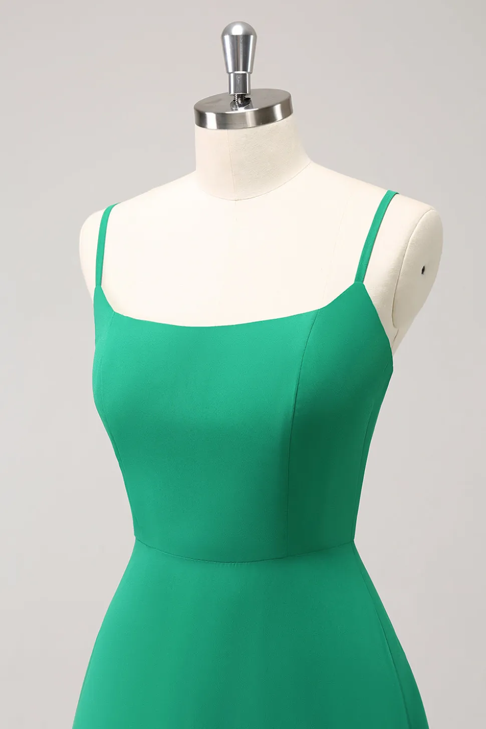 Elegante Verde Uma Linha Esparguete Correias Vestido Madrinha