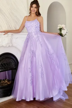 Elegante vestido de baile de lavanda A-line