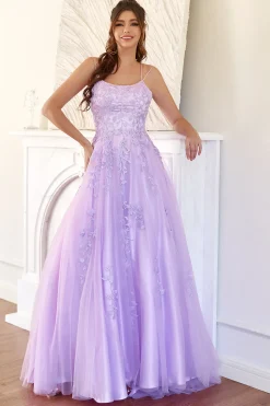 Elegante vestido de baile de lavanda A-line