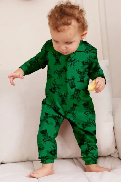 Elk Print Vermelho Combinando Natal One Piece Pijamas