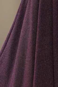 Encantador Uma Linha Roxa Baile Vestido Com Abertura Frontal