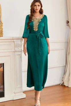Esmeralda Verde Mãe do Vestido de Noiva com Apliques