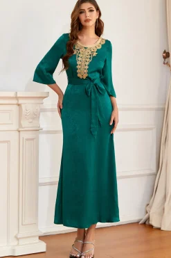 Esmeralda Verde Mãe do Vestido de Noiva com Apliques