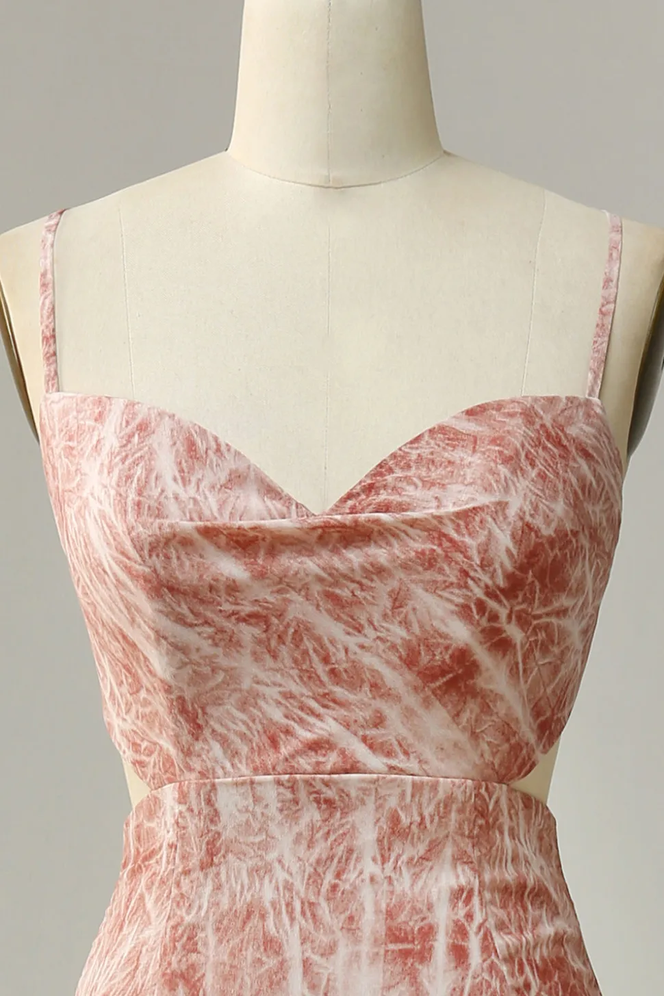 Espaghetti Correias Rosa Vestido de Dama de Honor