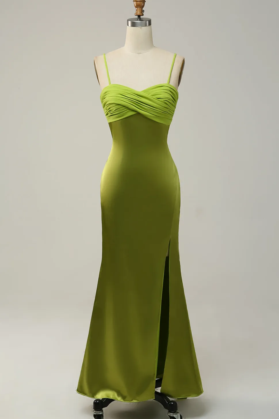 Espaghetti Correias Verde Vestido de Dama de Honor