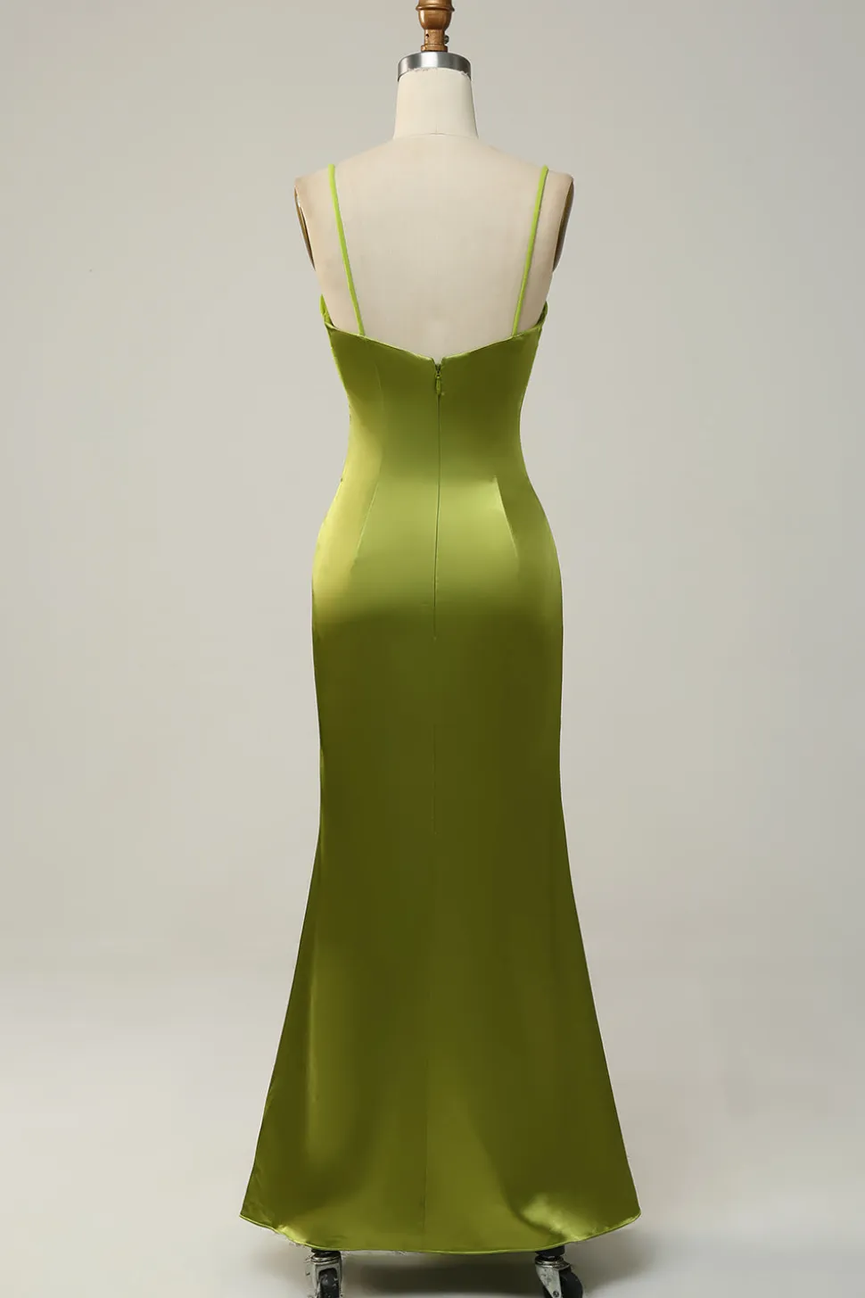 Espaghetti Correias Verde Vestido de Dama de Honor