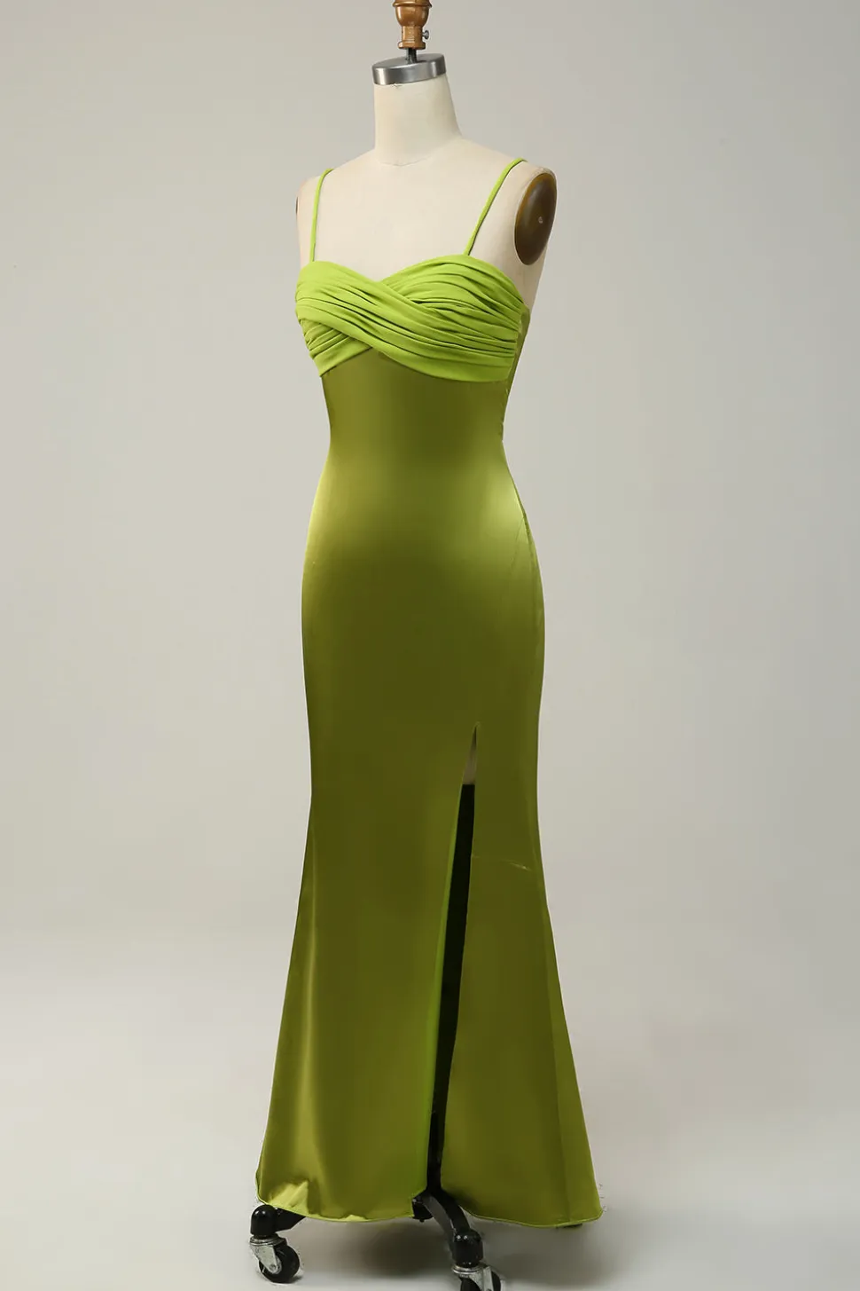 Espaghetti Correias Verde Vestido de Dama de Honor