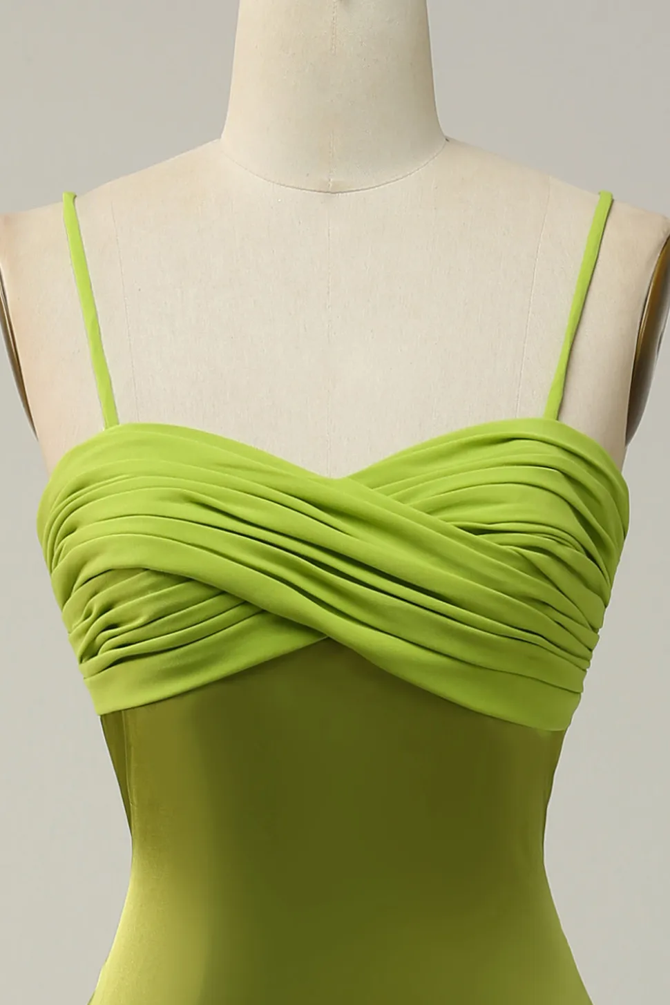 Espaghetti Correias Verde Vestido de Dama de Honor