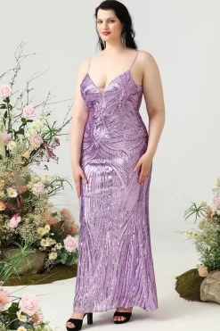Espaguete Correias Roxo Tamanho Grande Vestido de Festa