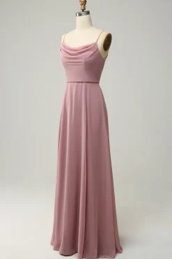 Esparguete Correias A Line Vestido de Dama de Honor