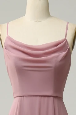 Esparguete Correias A Line Vestido de Dama de Honor