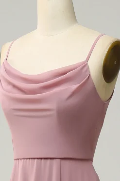 Esparguete Correias A Line Vestido de Dama de Honor