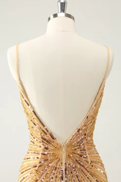 Esparguete Correias Fuchsia Bodycon Homecoming Dress com Sequins