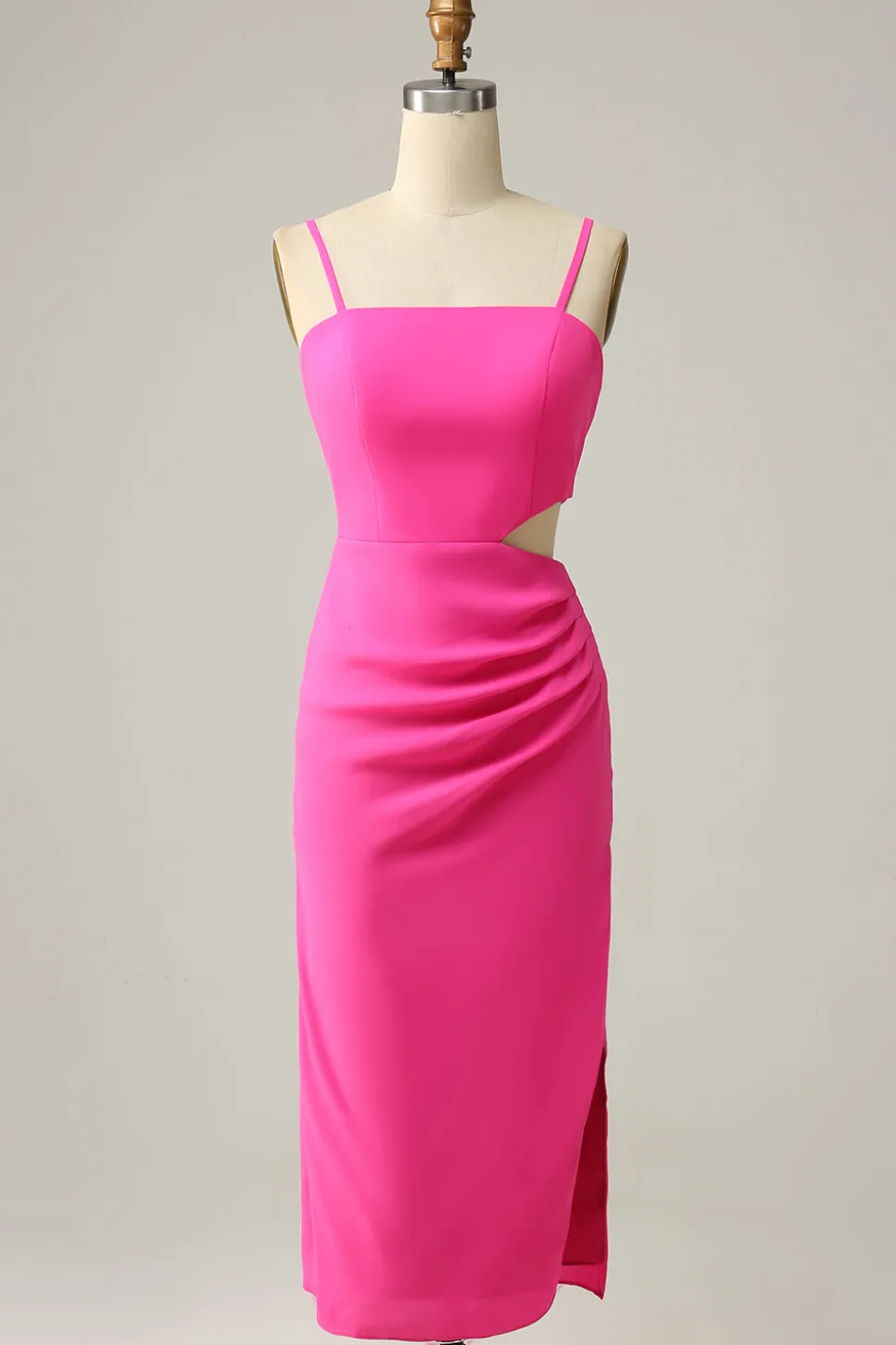 Esparguete Correias Rosa Vestido de Dama de Honor
