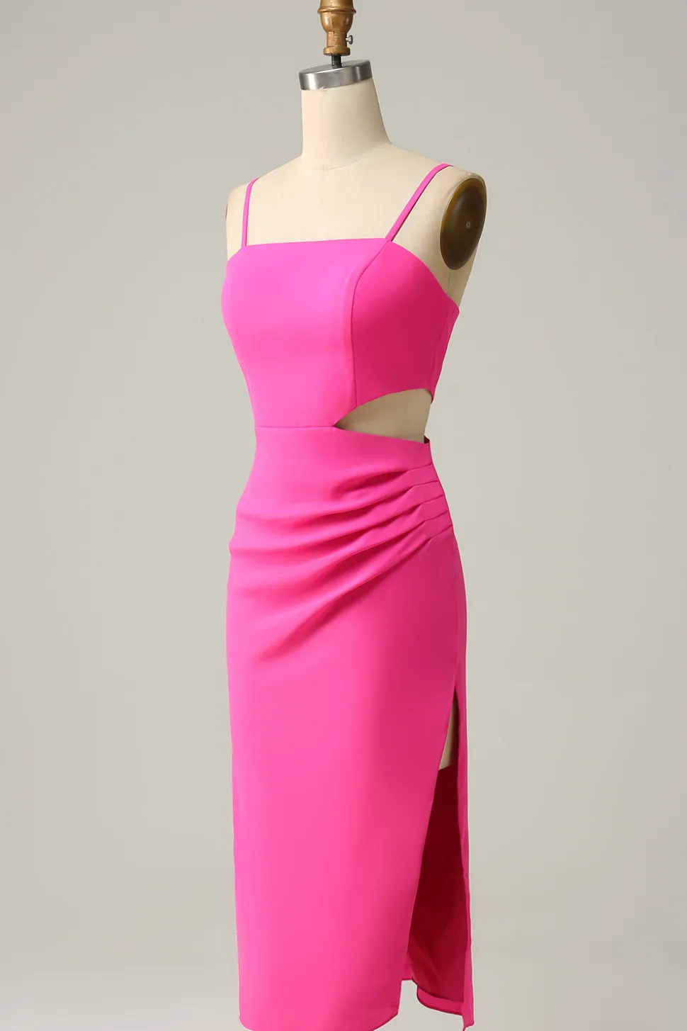 Esparguete Correias Rosa Vestido de Dama de Honor