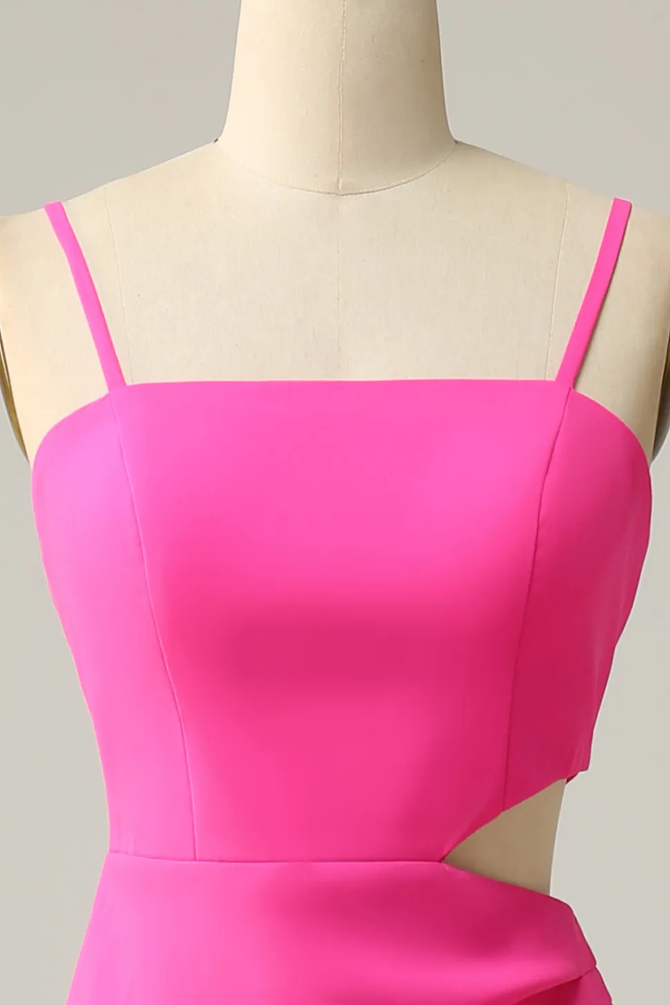Esparguete Correias Rosa Vestido de Dama de Honor