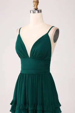 Esparguete Correias Vestido de Baile com Pregas