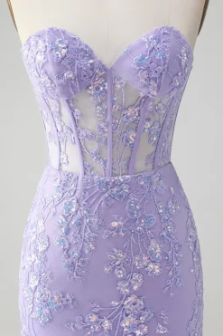 Espartilho Azul Claro Sequins Querida Vestido Curto Apertado Homecoming com Renda Traseira