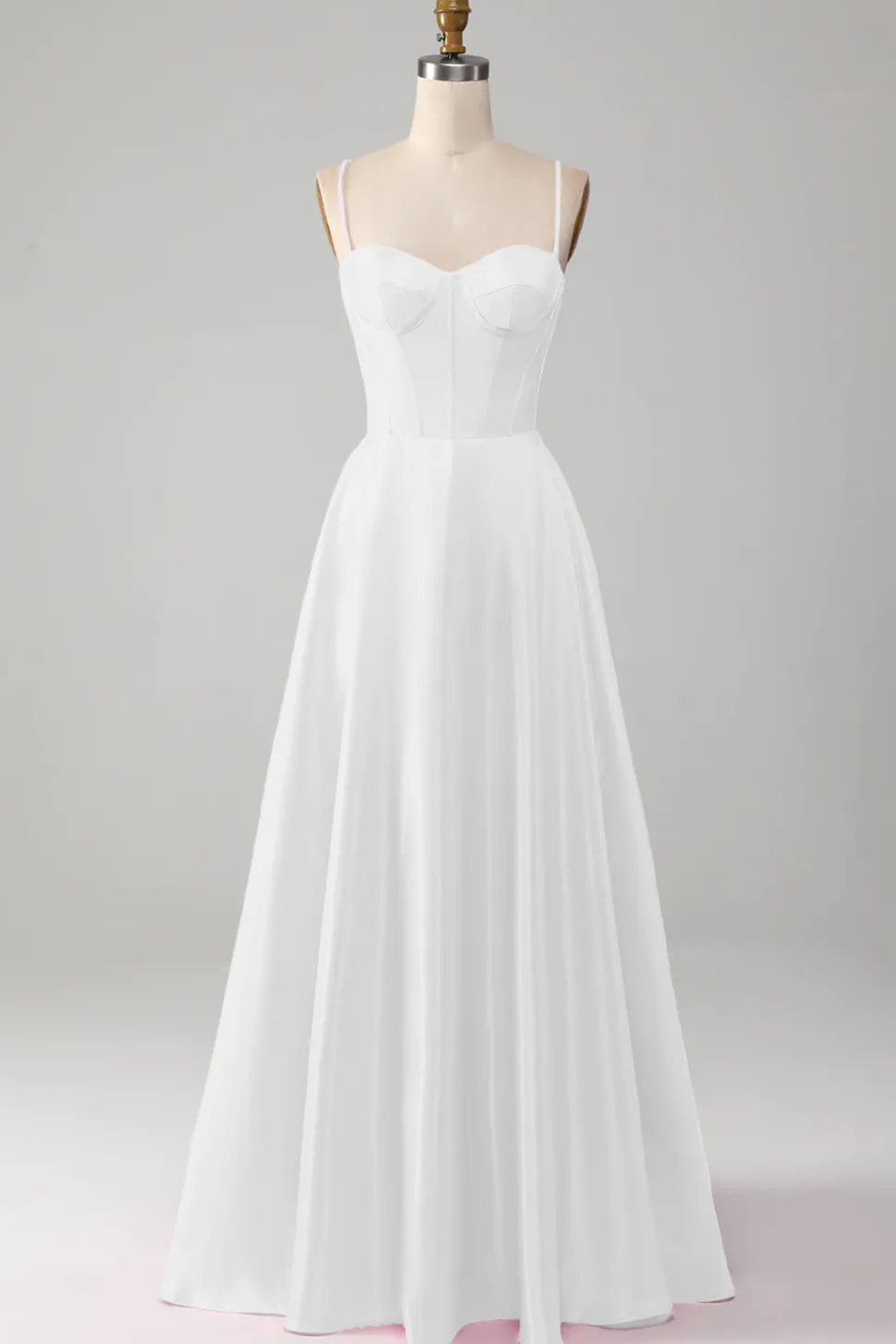 Espartilho branco simples vestido branco pequeno vestido branco